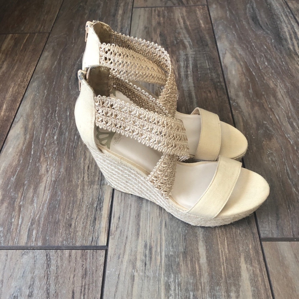 New! Cream Fergalicious wedge sandals!